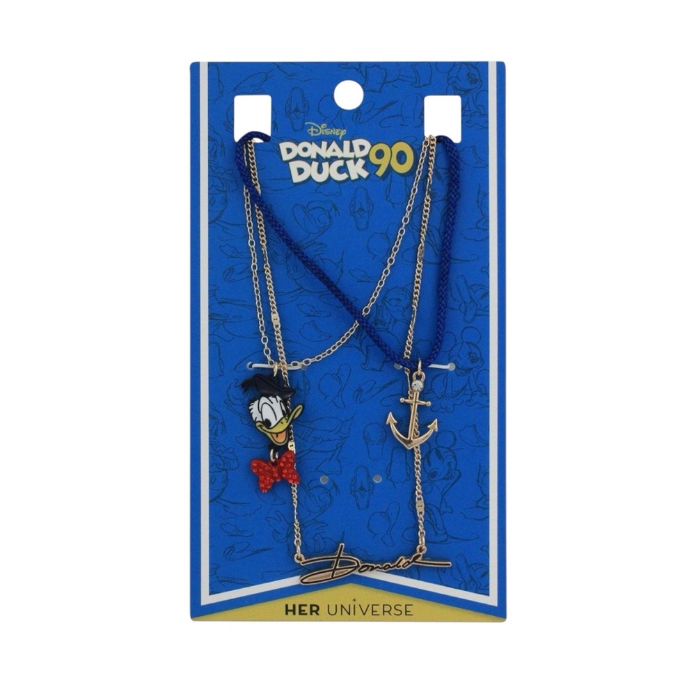 NEW Her Universe Disney Donald Duck 90th Anniversary Necklaces Set